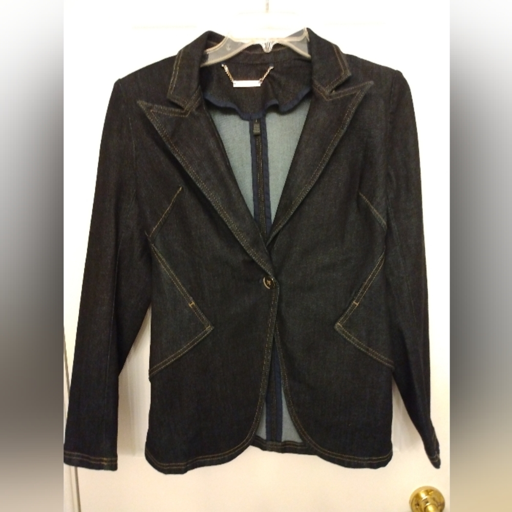 WHBM black denim blazer/jacket NWOT
